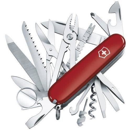Schweizisk kniv - Victorinox - Swisschamp - Röd - 33 verktyg - Cellidor plast, polerat rostfritt stål