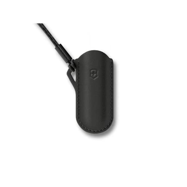 Victorinox "DARK ILLUSION" läderficka för CLASSIC pennkniv, 70 x 39 x 4 mm, svart, med sladd.
