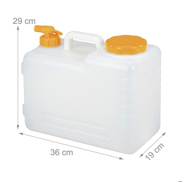 Vattentank - Relaxdays - 10036880672 - 15 liter - Svängbar kran - Transportabel