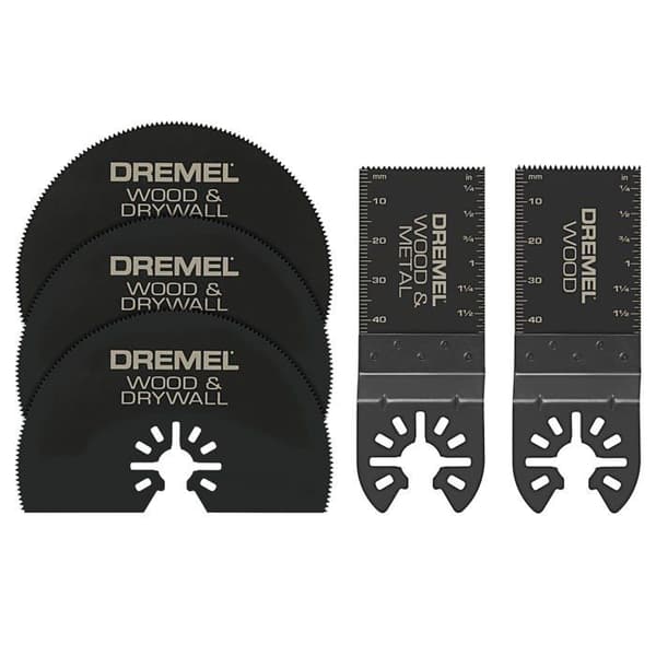 Dremel - MM389 - Paket med 5 oscillerande blad för att skära trä, metall, plast, gipsväggar, etc.