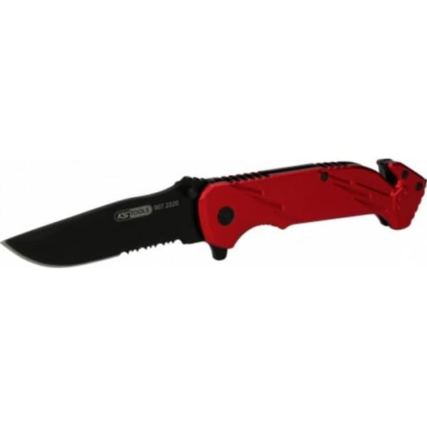 Fickkniv - KS Tools - 907.2220 - Säkerhetsbältesklippare - Fönsterbrytare - Vit