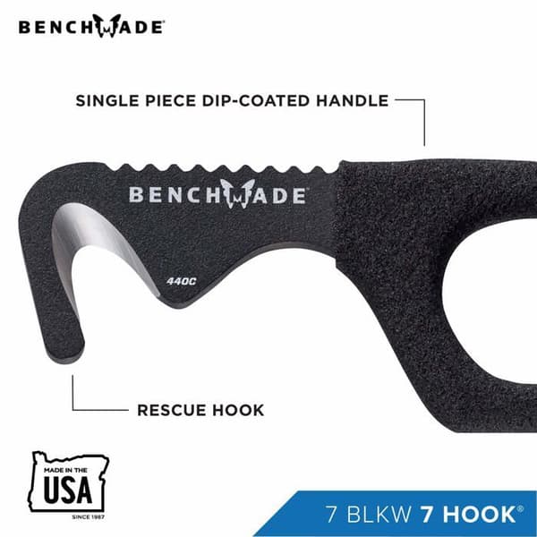 Benchmade - BENCH-7BLKW - Gancho de rescue - Filo: Liso 7 BLKW