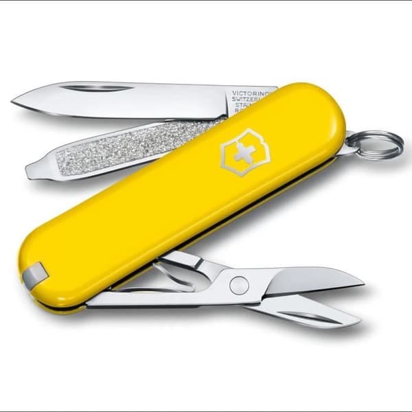 Schweizerknecht - VICTORINOX - Classic SD Sunny Side - 58 mm - 7 funktioner - Rostfritt stål