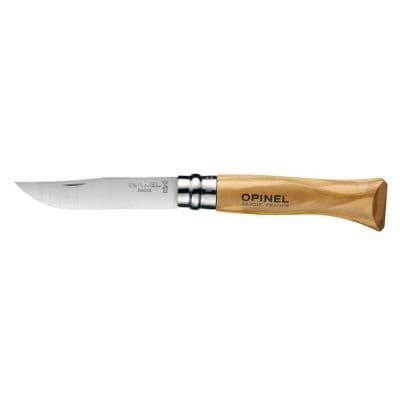 Kniv - Opinel - n°6VRI - Blad av rostfritt stål - Olivträhandtag - 9,3 cm