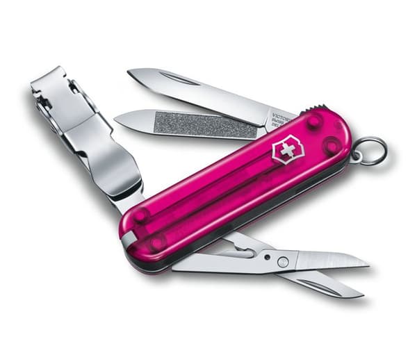 Victorinox Nail Clip 580 schweizisk kniv, med 8 funktioner, med nagelfil och nagelrengörare, kompakt format, rosa färg t
