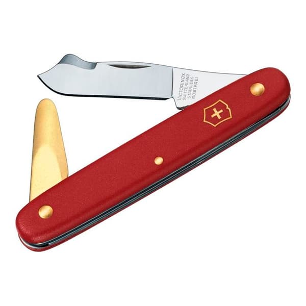 Victorinox 3.9140 ympkniv, med 45 mm spetsigt blad + barkdistans i mässing, röd, 46 gram