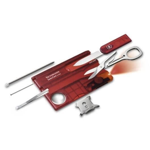 Multifunktionsverktyg - Victorinox - SwissCard Lite - Transparent röd - 13 funktioner - Rostfritt stål