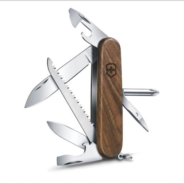 Schweizer Taschenmesser - VICTORINOX - Hiker Wood - 11 Funktioner - Valnötsträ - 95 mm