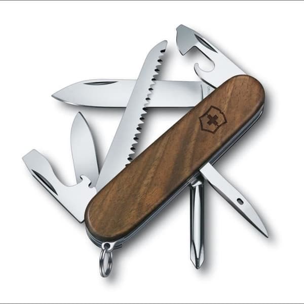 Schweizer Taschenmesser - VICTORINOX - Hiker Wood - 11 Funktioner - Valnötsträ - 95 mm