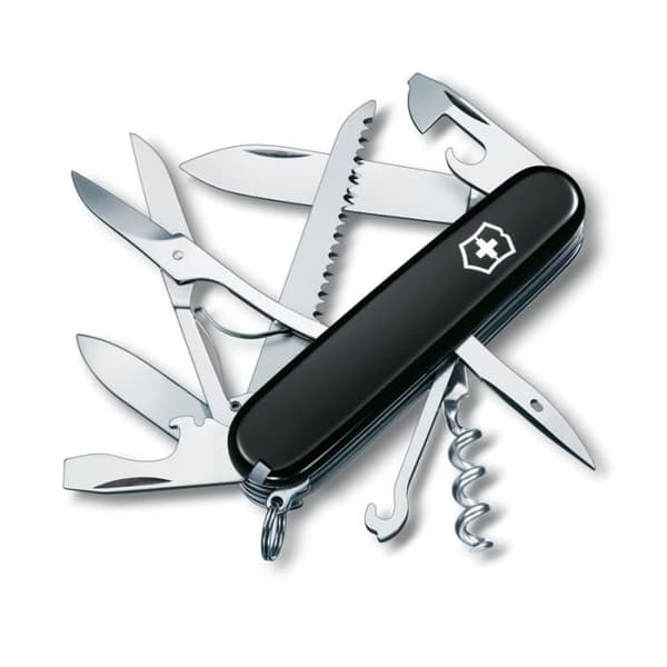 Victorinox Huntsman 1.3713.3B1 medium fickkniv med 15 funktioner Inkluderar sax och vedskärare i blisterpack-svart