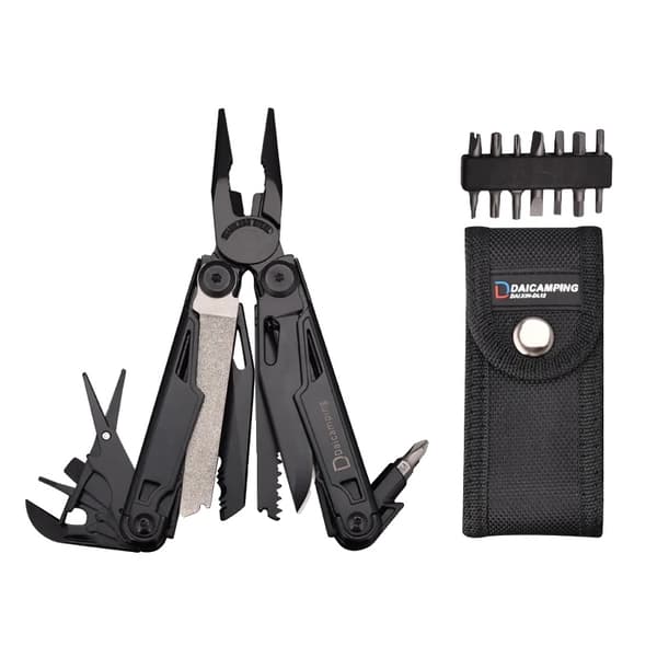 Multiverktyg, 18 funktioner, ergonomiskt grepp,DL12Svart-Bit