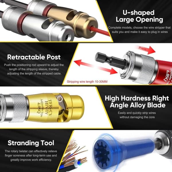 OBOSOE Strip Cable Stripper velegnet til rundt kabel, vådrumskabel, datakabel, koaksialkabel