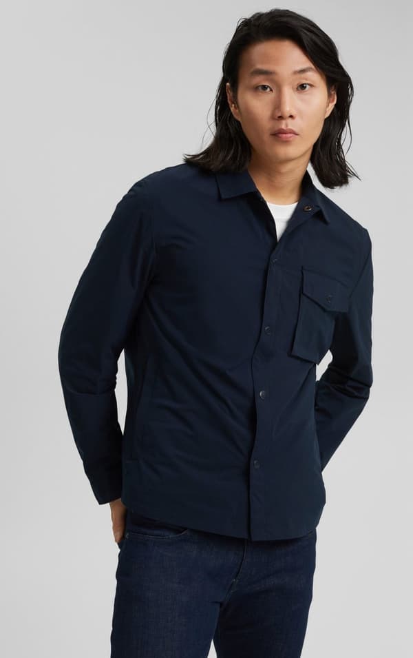 Esprit - Overshirt 031EE2G302 Bröstficka Marinblå L