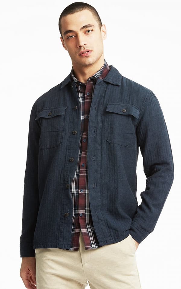 Lindbergh - Overshirt 30-304020 Fiskbensmönster