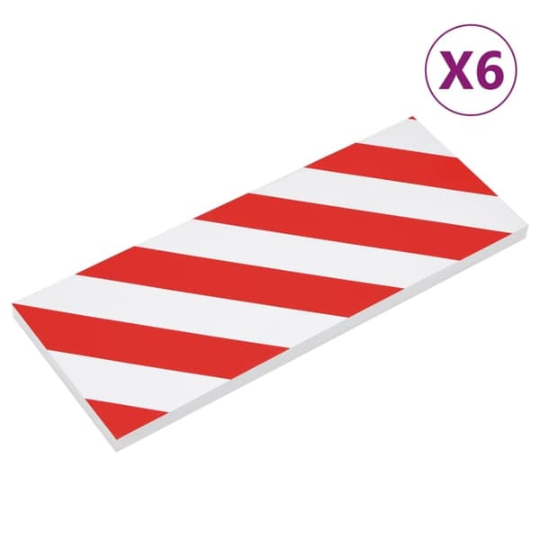 vægbeskyttere 6 stk. 50x20x2 cm EVA-skum rød og hvid