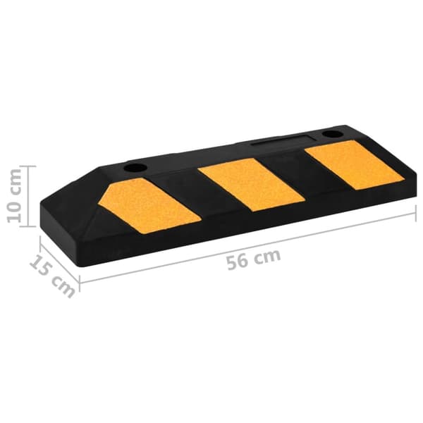 Parkeringsklodser med refleks 2 stk. 56x15x10 cm gummi - Parkeringsklods - Parkeringsklodser - Home & Living