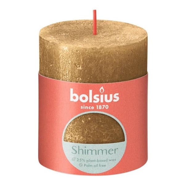 Bolsius Pillar Candle Shimmer 8x6,8 cm Guld