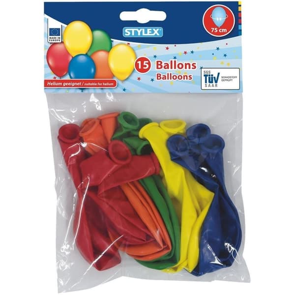 Stylex Heliumballonger 75 cm 15 Styck