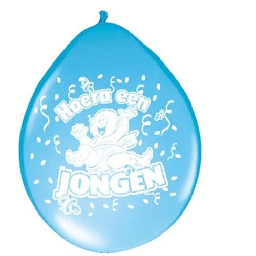 Ballon Hurra en dreng 30cm 8 stk