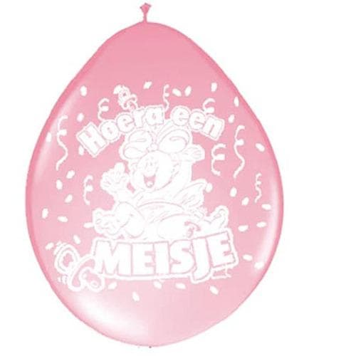 Ballon Hurra en pige 30cm 8 stk