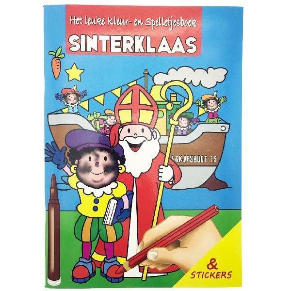 Sinterklaas väritys- ja pelikirja tarroilla A4