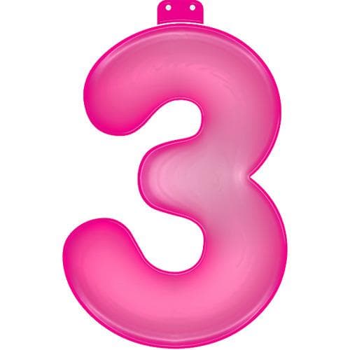 Oppustelig nummer 3 Pink 35cm