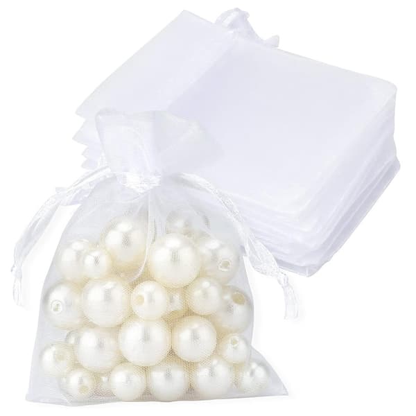 Valkoiset organza-lahjapussit 10x15 cm, 25 kpl – Täydelliset häihin, juhliin ja lahjoihin