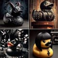 Miniatyrbild 7 av 7: Badkar Gotisk anka Tungmetall Goth Thicc Svart Badkar Present