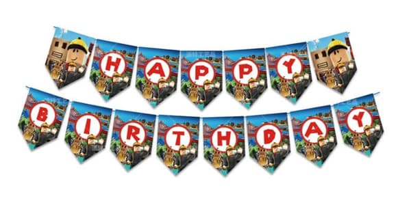 Roblox Barnkalas Ballongbåge - Happy Birthday