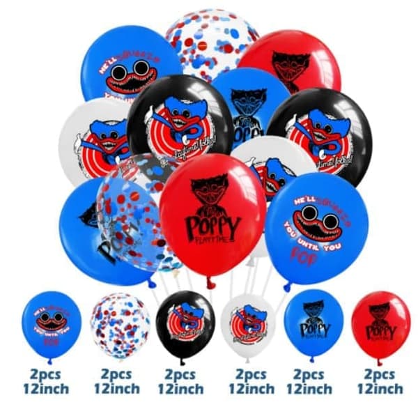 Poppy Playtime Valmue Legetid huggy wuggy børnefest Ballonsløjfe -Tillykke med fødselsdagen