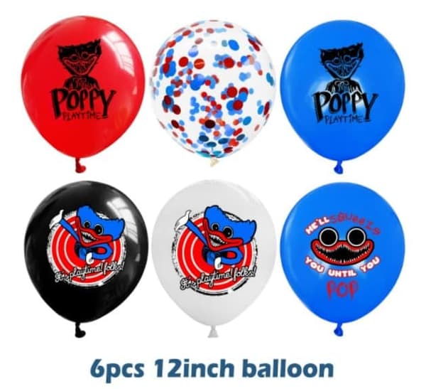 Poppy Playtime Valmue Legetid huggy wuggy børnefest Ballonsløjfe -Tillykke med fødselsdagen