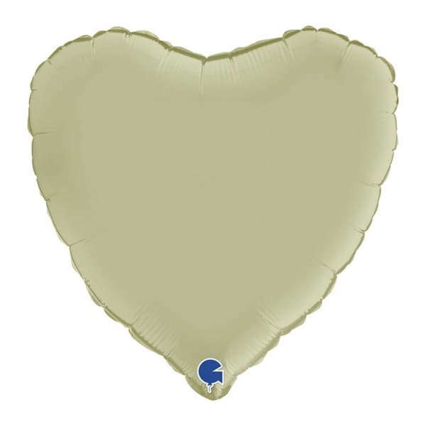 Folieballong - Hjärta Satin Olive 45 cm