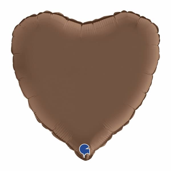 Folieballong - Hjärta Satin Chocolate 45 cm
