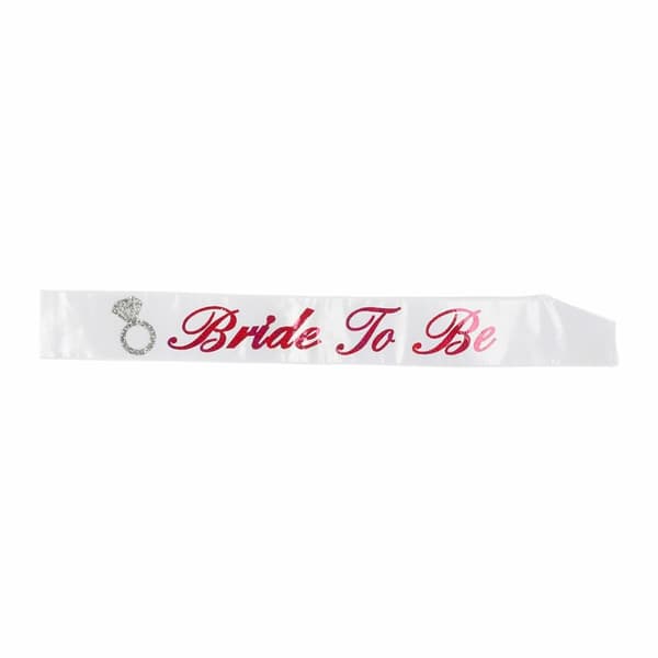 Magband "Bride to be" Vitt/Rosa 78x9cm
