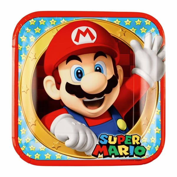 Papperstallrik Super Mario 23cm 8-pack