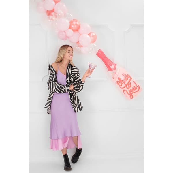 Folieballong Flaska "Cheers to you" Rosa 38x97cm