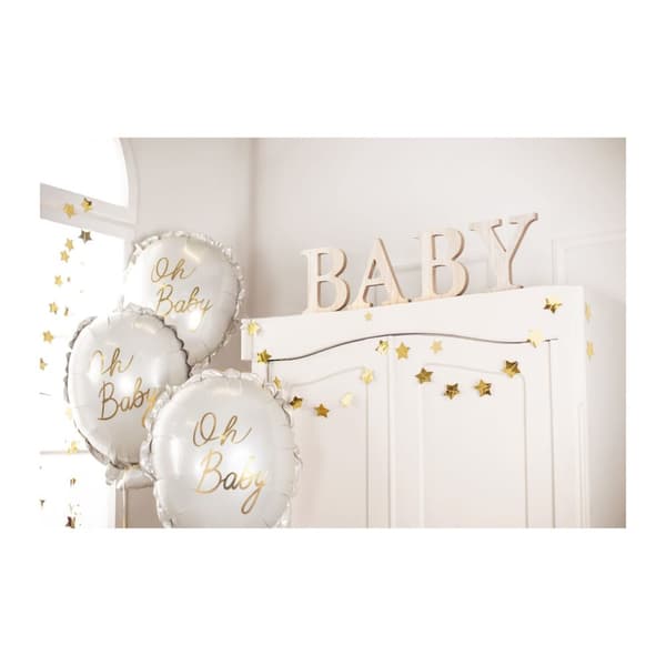Folieballong Oh Baby 53x69cm Vit Guld