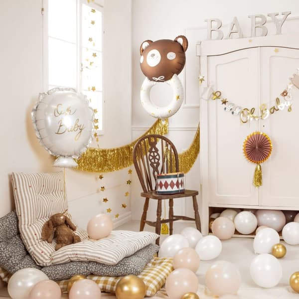 Folieballong Oh Baby 53x69cm Vit Guld