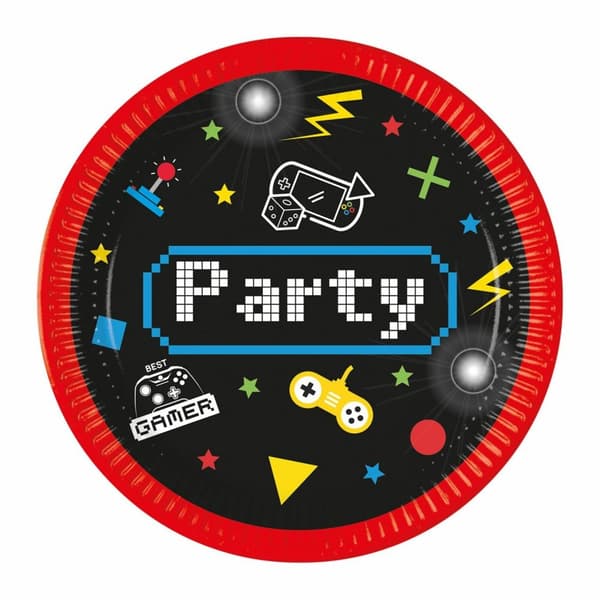 Papperstallrik Gaming Party 23cm 8-pack