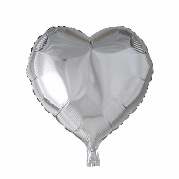 Folieballong Hjärta silver 46cm