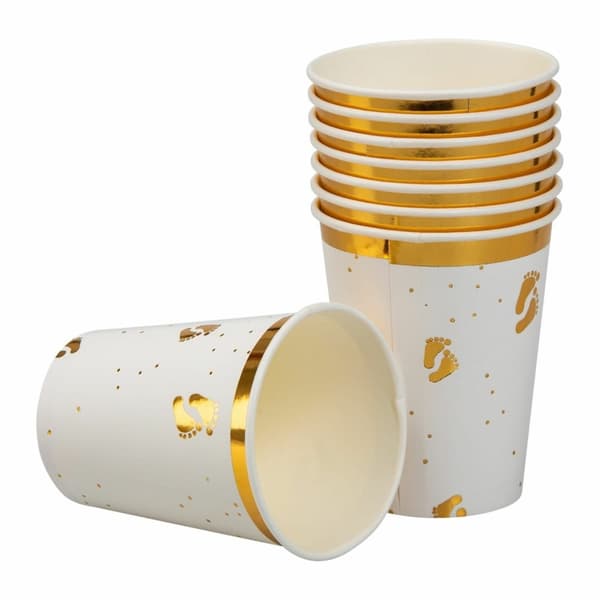 Pappersmugg Guldfötter 8-pack