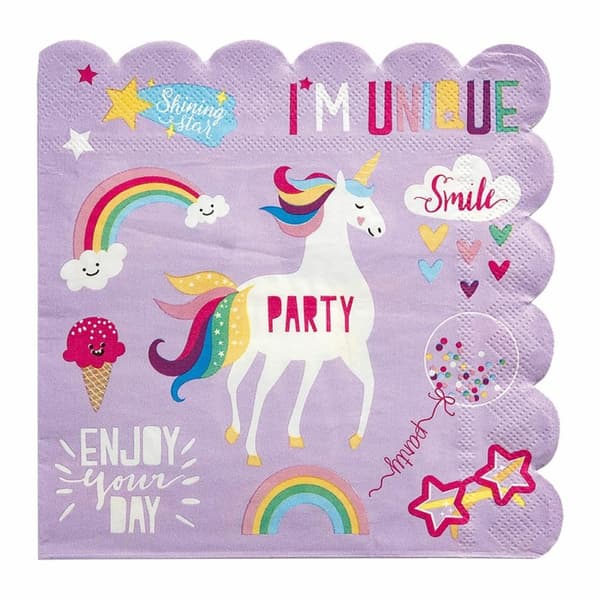 Pappersservett Unicorn 17x16cm 16-pack