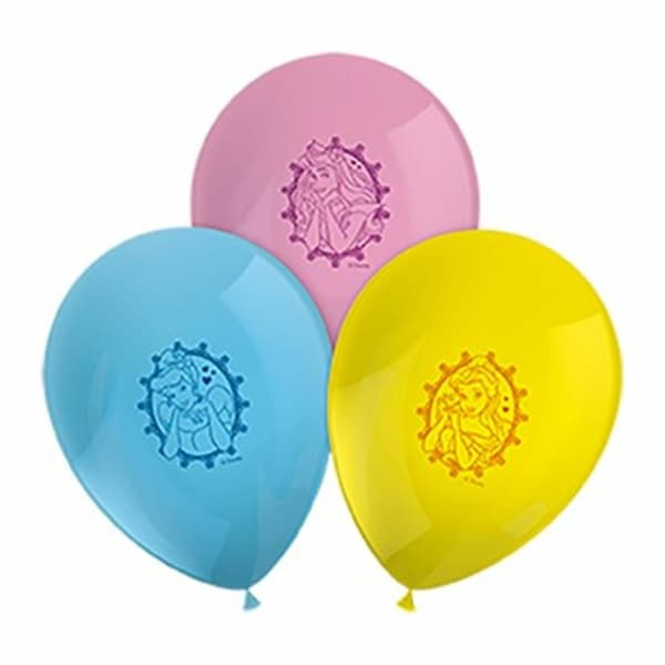 Ballong 11" Disney Prinsessa Gul/Blå/Rosa 8-pack