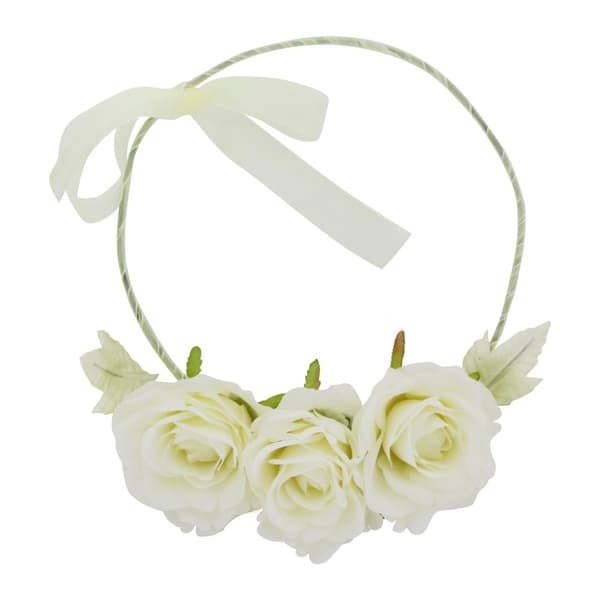 Diadem Vita Rosor Sidenband 21cm
