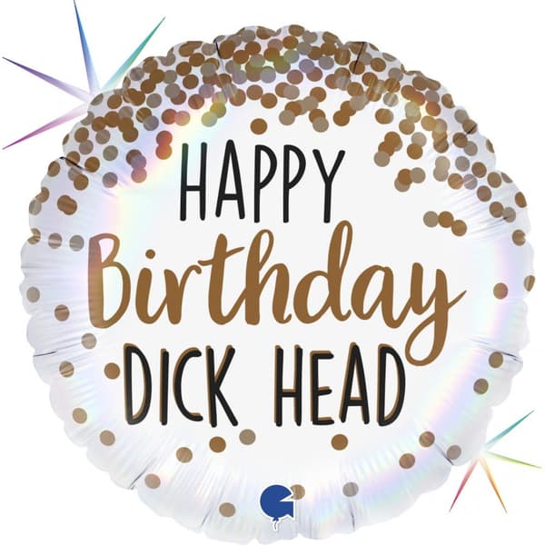 Folieballong "Happy Birthday Dick Head" 45cm