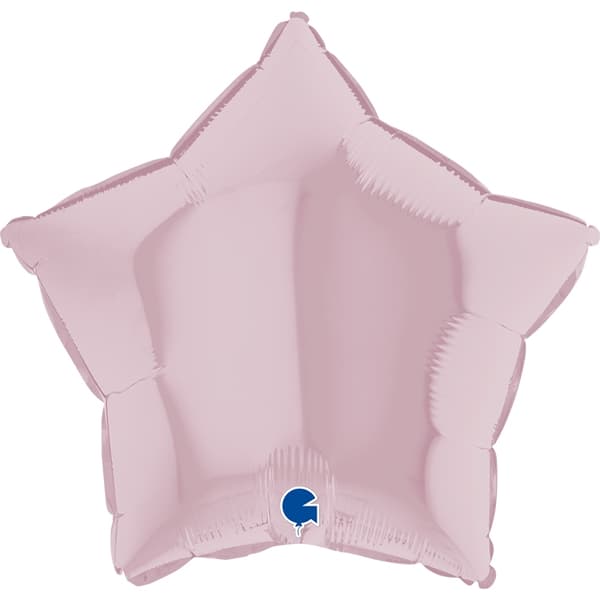 Folieballong Stjärna Pastellrosa 45cm