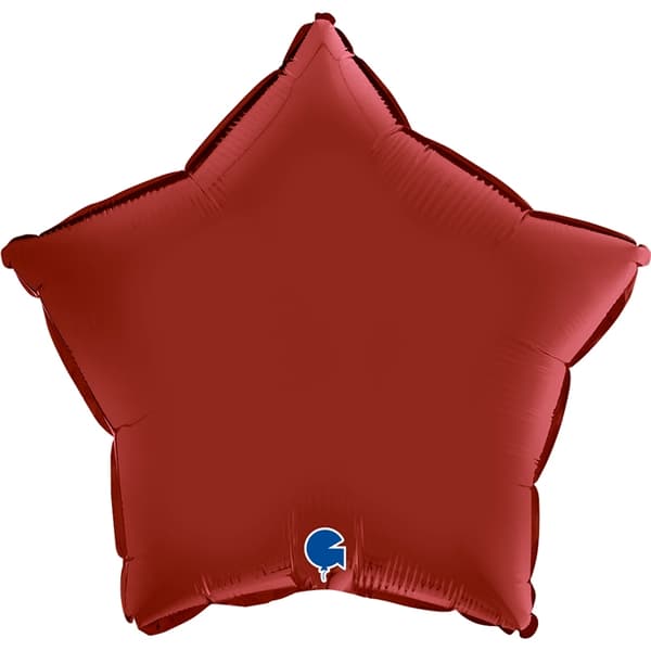 Folieballong Stjärna Satin Rubin Röd 46cm
