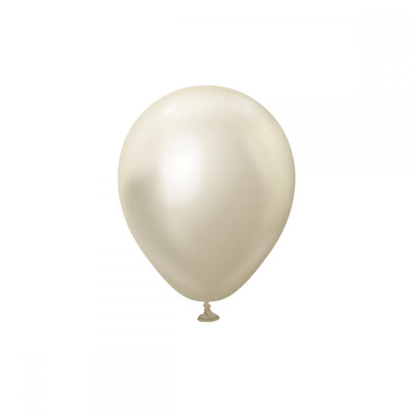 Latexballong Vit Guld Chrome Metallic 13cm 25-pack