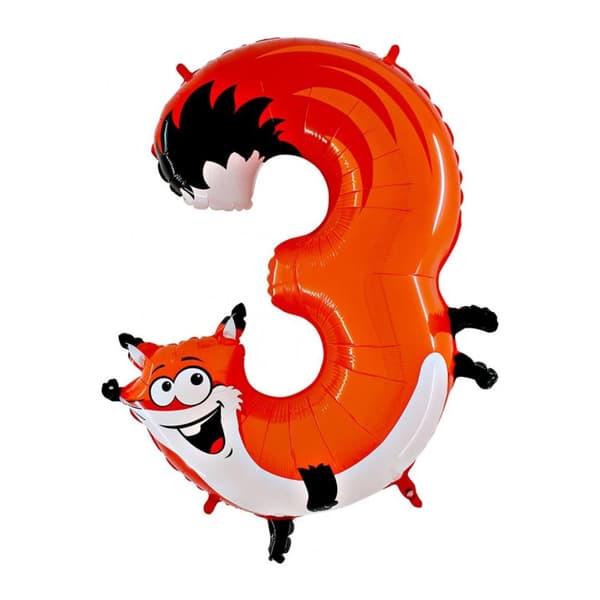 Ballongsiffra 3 Animaloons 100cm