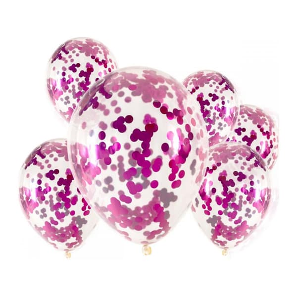 Konfettiballong Magenta Professional 6-pack
